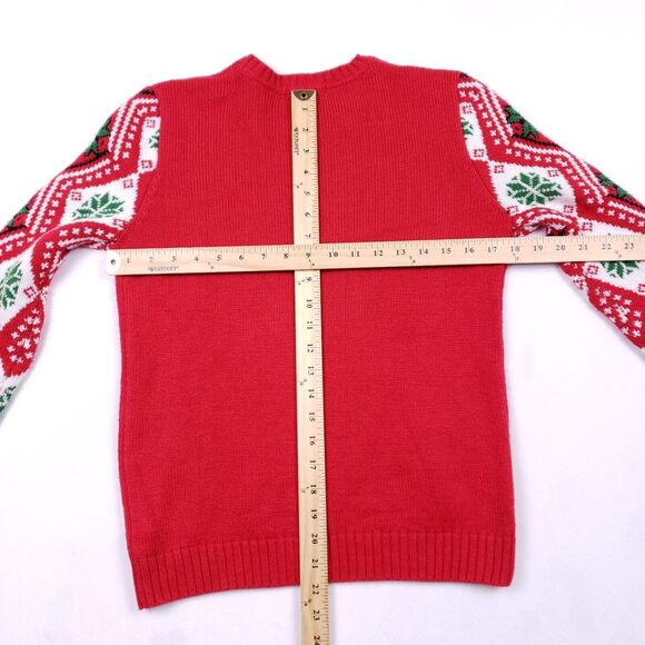 Forever 21 Red Let It Snow Christmas Sweater Small‎ Festive Holiday Pullover - Picture 4 of 4